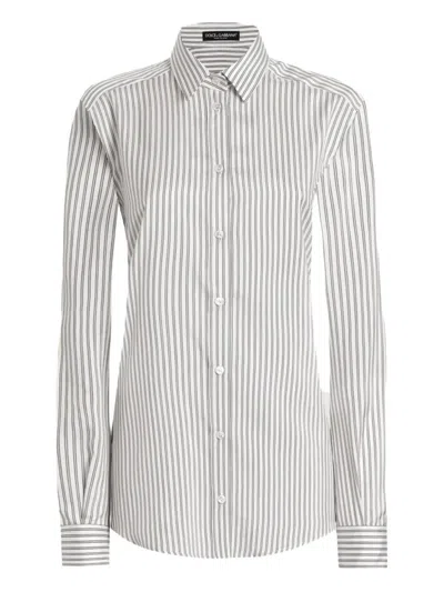 DOLCE & GABBANA DOLCE & GABBANA SILK SHIRT WITH STRIPED PRINT CLOTHING