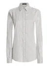 Dolce & Gabbana Silk Shirt With Striped Print Clothing In White