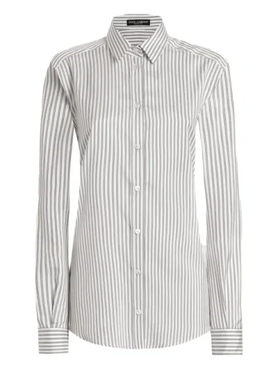 DOLCE & GABBANA SILK SHIRT WITH STRIPED PRINT