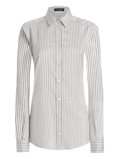 DOLCE & GABBANA SILK SHIRT WITH STRIPED PRINT