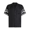 Dolce & Gabbana Black Shirt With Logo Print On The Sleeves In Silk Man