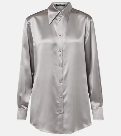 Dolce & Gabbana Silk Shirts In Grey