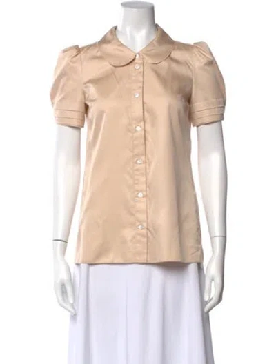 Pre-owned Dolce & Gabbana Silk Short Sleeve Blouse In Neutral