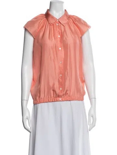 Pre-owned Dolce & Gabbana Silk Short Sleeve Blouse In Pink