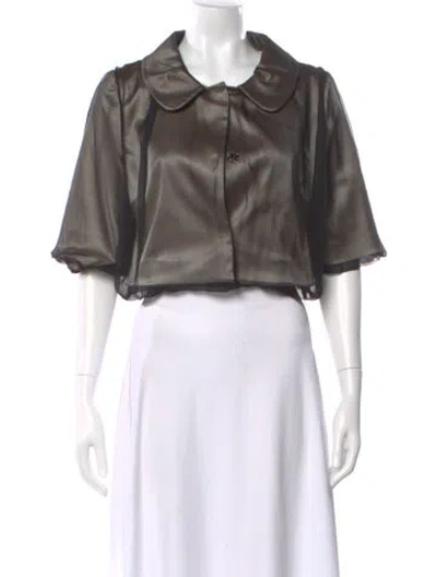 Pre-owned Dolce & Gabbana Silk Short Sleeve Top In Black