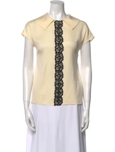 Pre-owned Dolce & Gabbana Silk Short Sleeve Top In Neutral