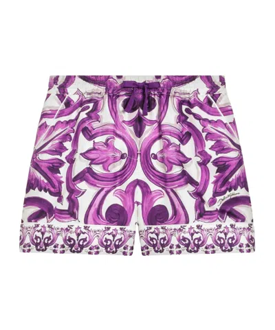 Dolce & Gabbana Silk Shorts In Multi