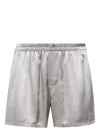 Dolce & Gabbana Silk-satin Lounge Shorts In Silver