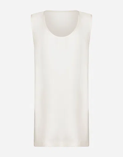 Dolce & Gabbana Silk Singlet In White