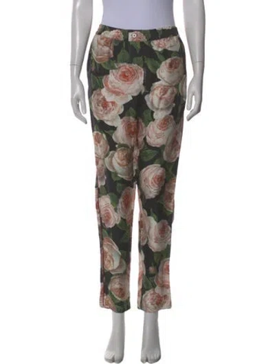 Pre-owned Dolce & Gabbana Silk Skinny Leg Pants In Black