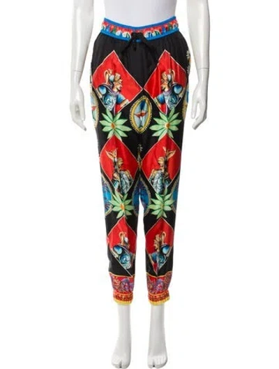Pre-owned Dolce & Gabbana Silk Skinny Leg Pants In Multi