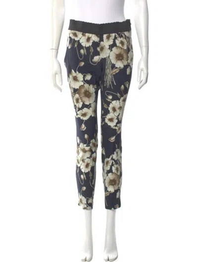Pre-owned Dolce & Gabbana Silk Skinny Leg Pants In Multi