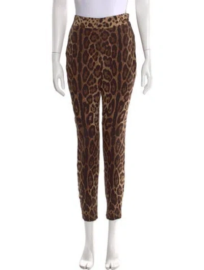Pre-owned Dolce & Gabbana Silk Skinny Leg Pants In Neutral