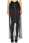 Dolce & Gabbana Belted Midi Chiffon Skirt In Nero