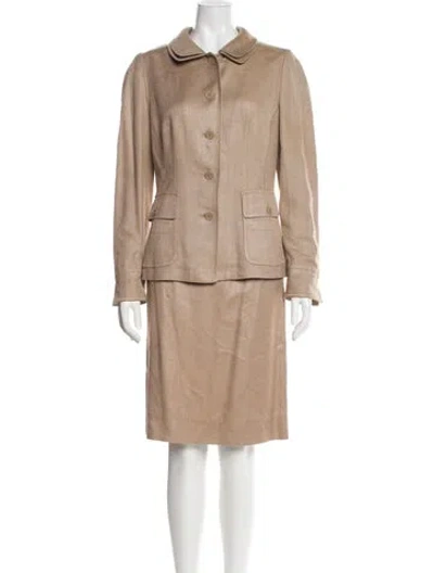 Pre-owned Dolce & Gabbana Silk Skirt Suit In Neutral