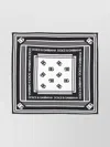 Dolce & Gabbana Silk Square Foulard Border Print In Black