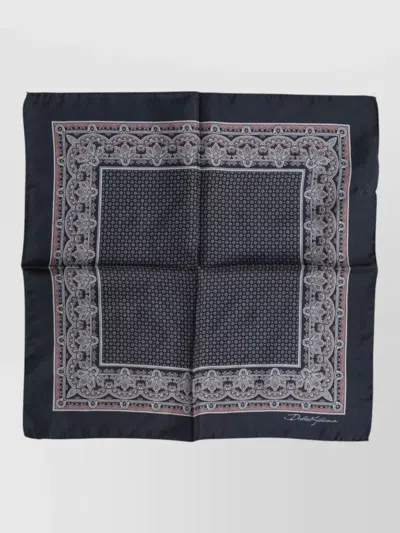 Dolce & Gabbana Silk Square Scarf In Blue