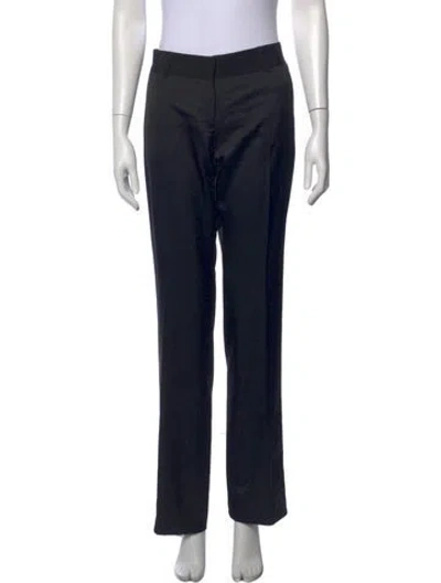 Pre-owned Dolce & Gabbana Silk Straight Leg Pants In Black