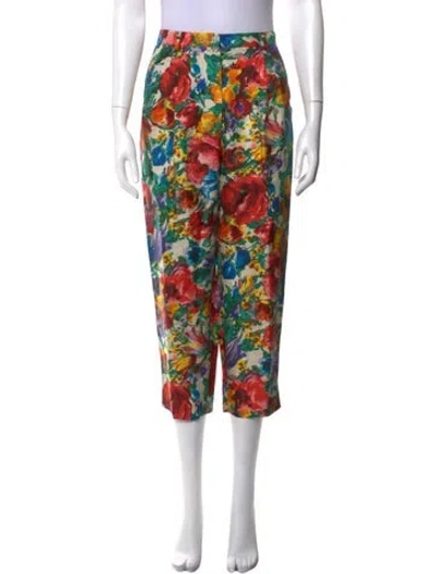Pre-owned Dolce & Gabbana Silk Straight Leg Pants In Green
