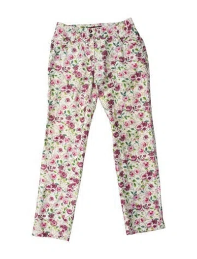 Pre-owned Dolce & Gabbana Silk Straight Leg Pants In Multi