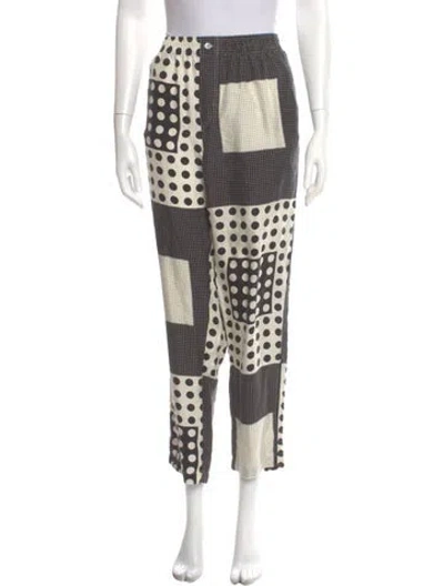 Pre-owned Dolce & Gabbana Silk Straight Leg Pants In Multi