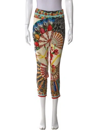 Pre-owned Dolce & Gabbana Silk Straight Leg Pants In Neutral