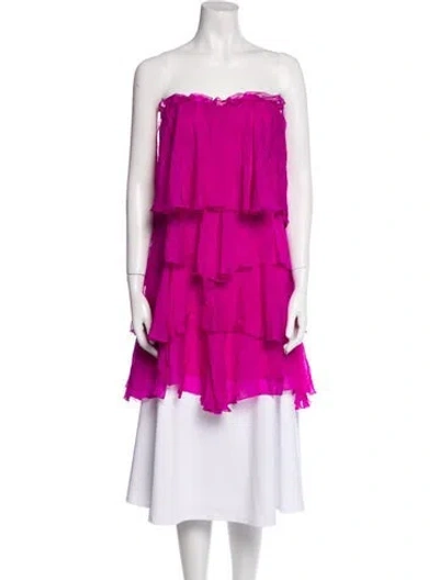 Pre-owned Dolce & Gabbana Silk Strapless Tunic In Pink