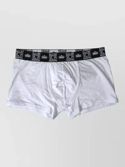 Dolce & Gabbana Silk Stretch High Waist Beachwear Panty In White