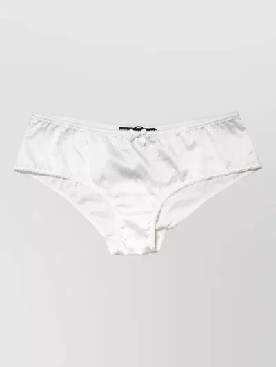 Dolce & Gabbana Silk Stretch Mid Waist Briefs In Silver