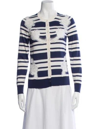 Pre-owned Dolce & Gabbana Silk Striped Sweater In Neutral