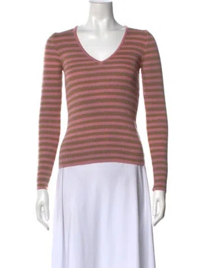 Pre-owned Dolce & Gabbana Silk Striped Sweater In Red