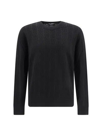 Dolce & Gabbana Silk Sweater In Nero