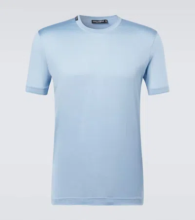 Dolce & Gabbana Silk T-shirt In Blue