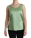 Dolce & Gabbana Elegant Silk Sleeveless Top In Light Mint Green
