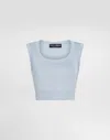 Dolce & Gabbana Pointelle Knit Crop Sleeveless Sweater