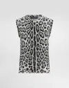 Dolce & Gabbana Silk Tank Top With Leopard Print In Print