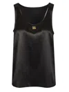 Dolce & Gabbana Dg Silk-blend Satin Tank Top In Black