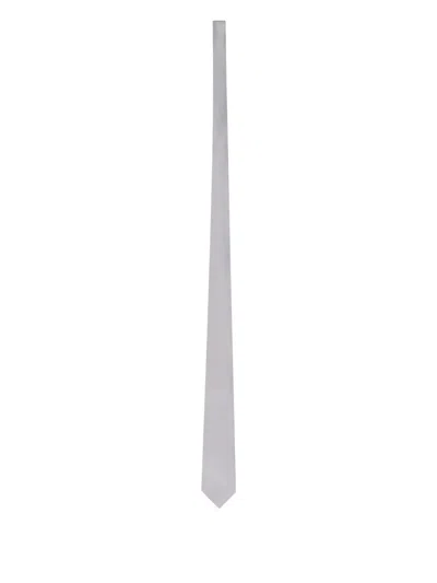 Dolce & Gabbana Silk Tie In Silver