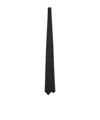 Dolce & Gabbana Black Tie With Tie Closure On The Rear And All-over Logo Embroidery In Silk Man In Black