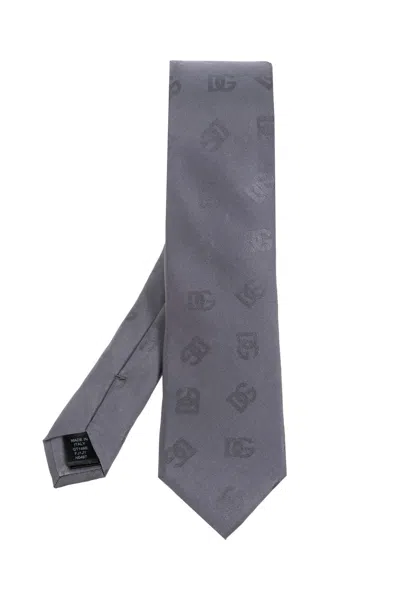 Dolce & Gabbana Silk Tie In Gray