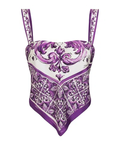 DOLCE & GABBANA DOLCE  GABBANA MAJOLICA-PRINTED TOP