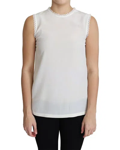 Dolce & Gabbana Silk Top In White