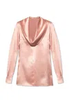 Dolce & Gabbana Silk Top With Draped Neckline In Pink