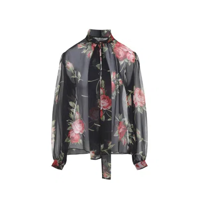 Dolce & Gabbana Silk Top Women In Multi