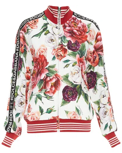 Pre-owned Dolce & Gabbana Silk Track Bomber Jacket, Size It 36 (authentic Pre-loved)