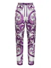 Dolce & Gabbana Silk Trousers In Purple