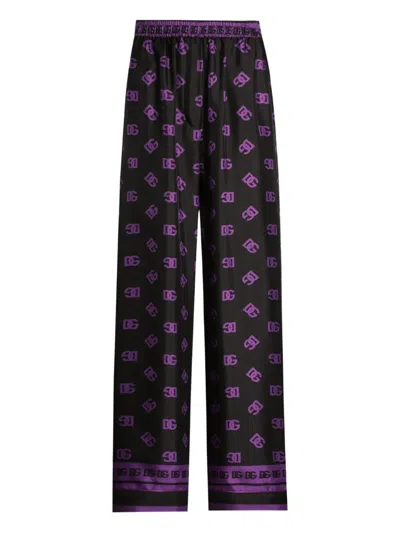 Dolce & Gabbana Silk Trousers In Black