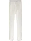 Dolce & Gabbana Silk Trousers With Back Pocket And Side Stripe In Weiss