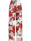 Dolce & Gabbana Silk Trousers In White