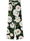 Dolce & Gabbana Wide-leg Floral Print Trousers With Elastic Waistband